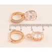Сережки Xuping колір Позолота 18K підвіски на колечках "Кристальний блиск" 2 в 1 фото №2