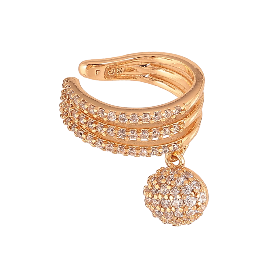 Серьги Xuping цвет Позолота 18К моно-каффа "Инкрустация кристаллами" (1шт) на левое ухо фото №1 Серьги Xuping цвет Позолота 18К моно-каффа "Инкрустация кристаллами" (1шт) на левое ухо фото №1