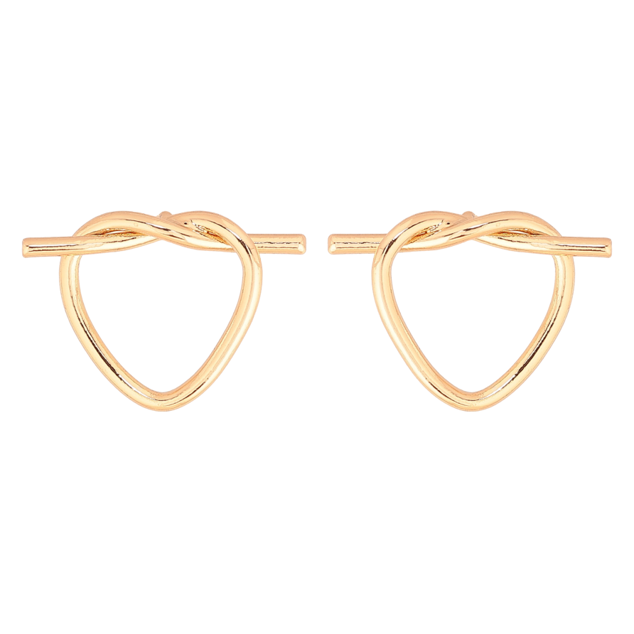 Серьги Xuping цвет Позолота 18К пусеты "Сердечки" фото №1