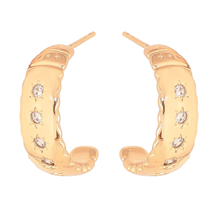 Сережки Xuping колір Позолота 18К пусети "Дуги з кристалами" фото №17