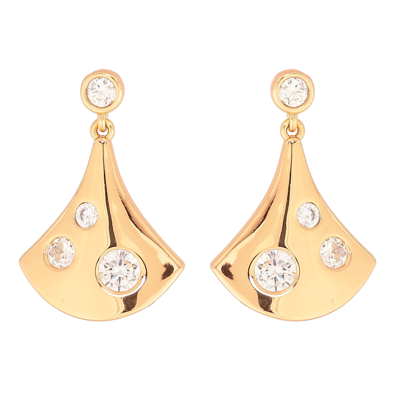 Сережки Xuping колір Позолота 18К пусети "Підвіски з кристалами" фото №1