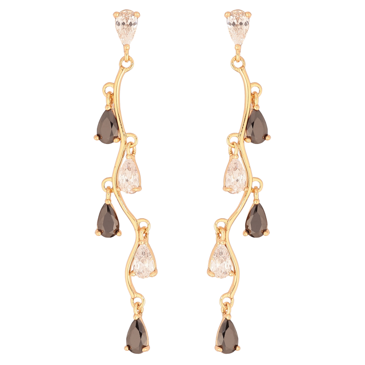 Серьги Xuping цвет Позолота 18К пусеты "Черно-белые кристальные подвески" фото №15 Серьги Xuping цвет Позолота 18К пусеты "Черно-белые кристальные подвески" фото №15