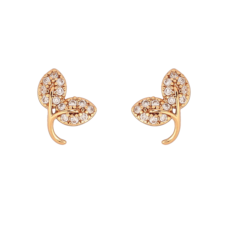 Серьги Xuping цвет Позолота 18К пусеты "Листики" фото №1 Серьги Xuping цвет Позолота 18К пусеты "Листики" фото №1