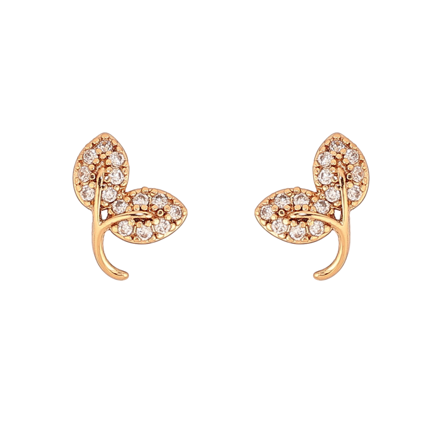 Серьги Xuping цвет Позолота 18К пусеты "Листики" фото №1 Серьги Xuping цвет Позолота 18К пусеты "Листики" фото №1