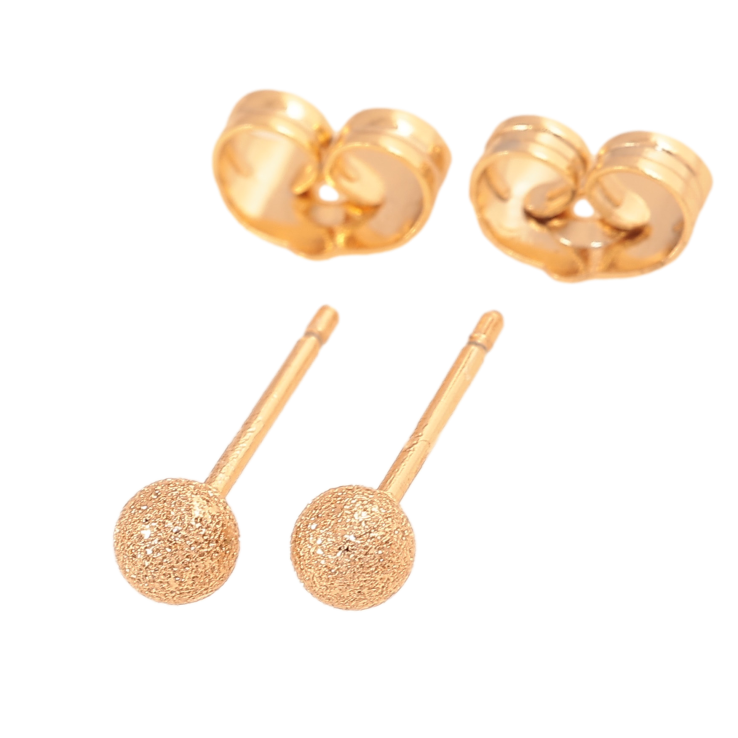 Сережки Xuping колір Позолота 18К пусети "Кульки з шагренню" ø 4мм фото №20