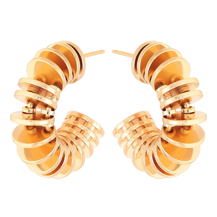 Сережки Xuping колір Позолота 18K пусети "Декоративні дуги" фото №14