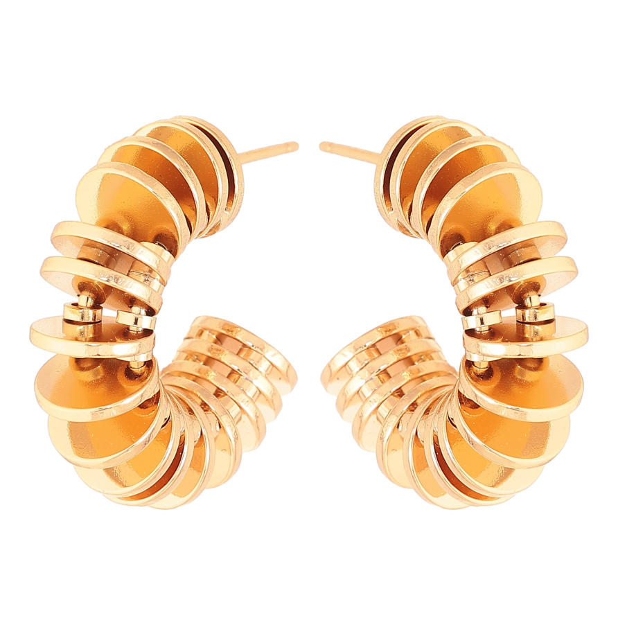 Сережки Xuping колір Позолота 18K пусети "Декоративні дуги" фото №1