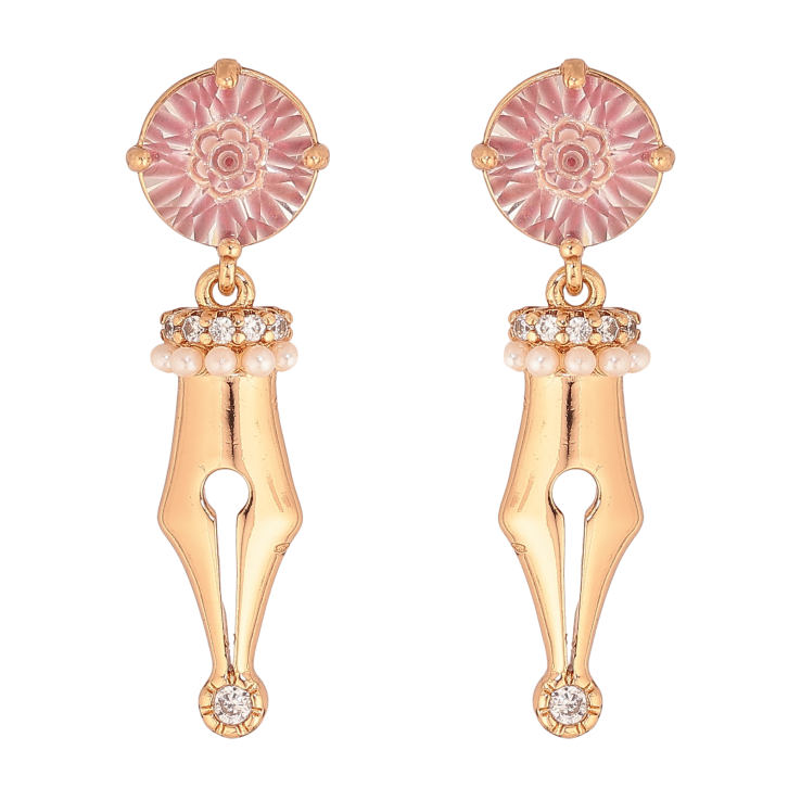 Сережки Xuping колір Позолота 18К пусети "Декоративні підвіски з бузковими кристалами" фото №18