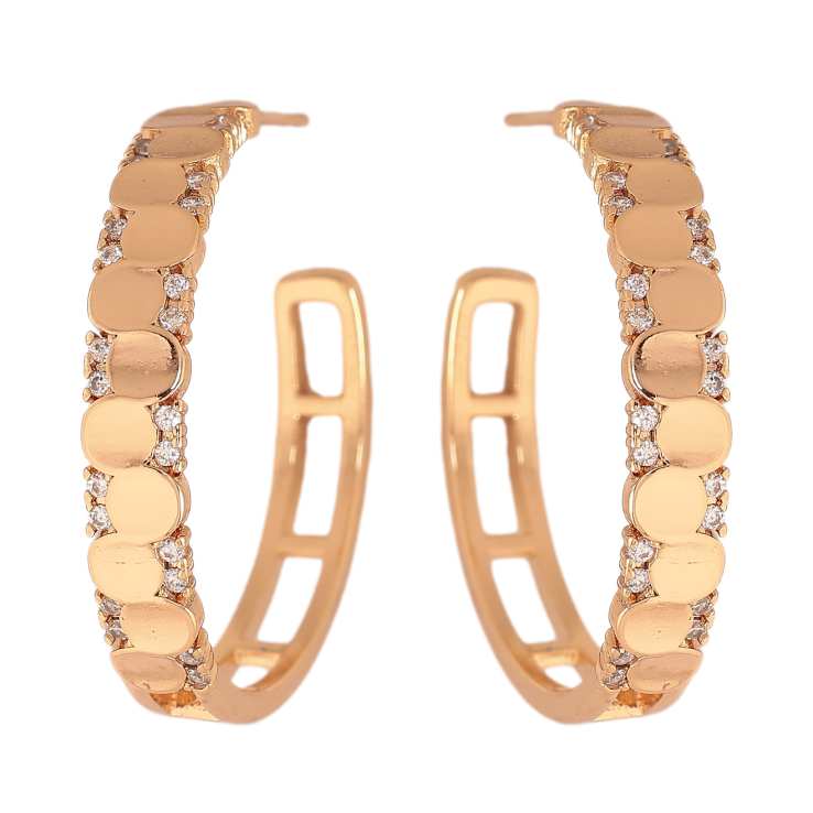 Сережки Xuping колір Позолота 18К пусети "Візерунок з кристалами" фото №16