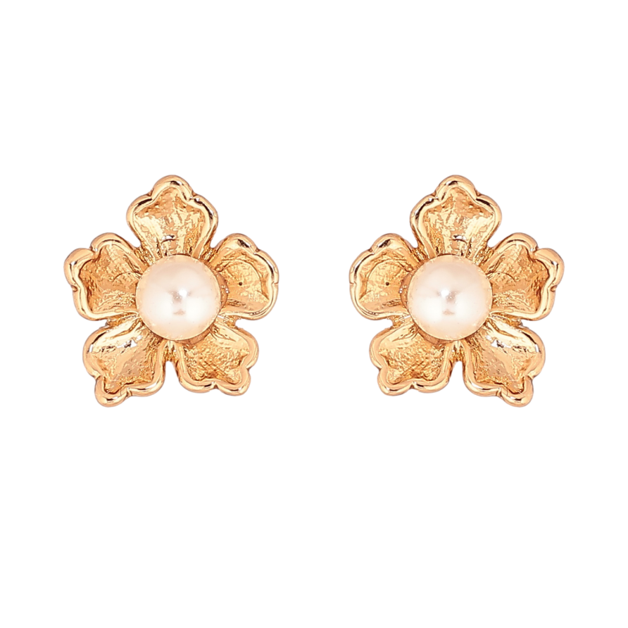 Серьги Xuping цвет Позолота 18К пусеты "Цветочки с жемчужинами" фото №1 Серьги Xuping цвет Позолота 18К пусеты "Цветочки с жемчужинами" фото №1