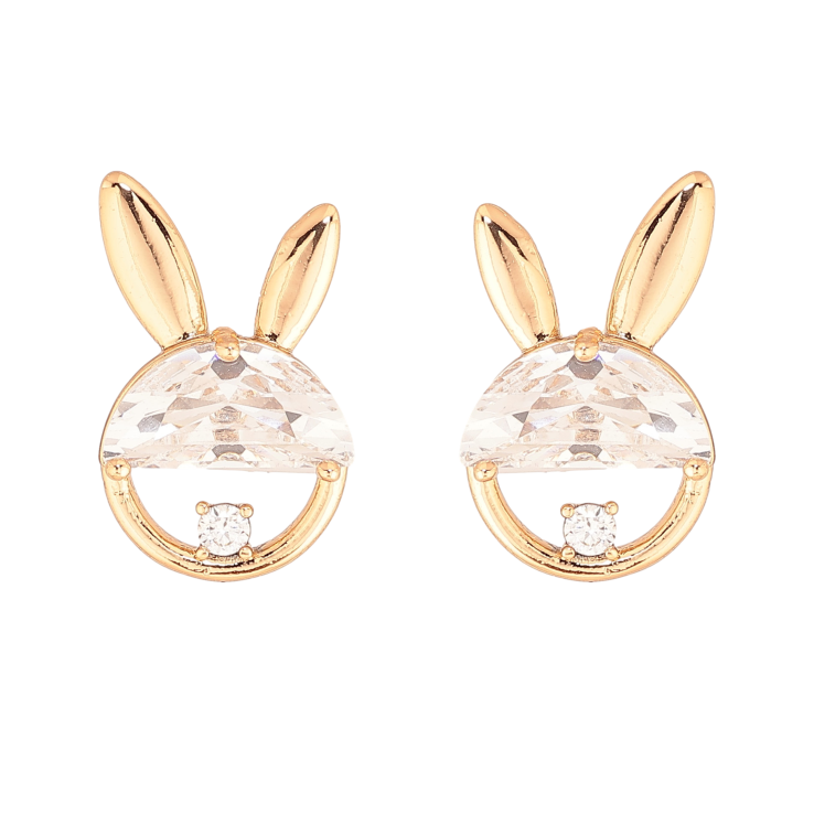 Сережки Xuping колір Позолота 18К пусети "Кролики з кристалами" фото №6