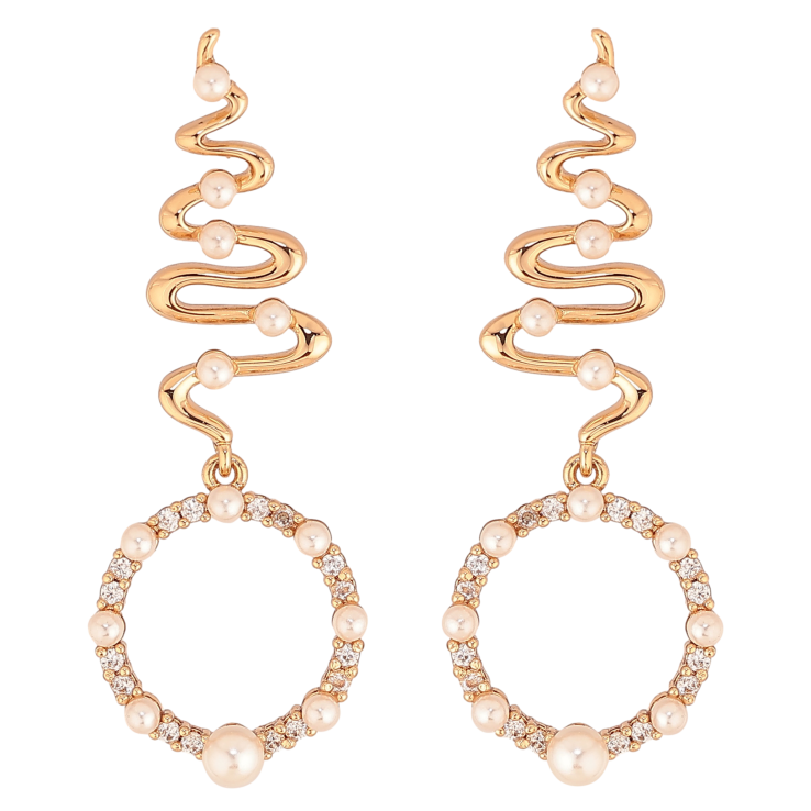 Сережки Xuping колір Позолота 18К пусети "Декоративні підвіски" фото №2