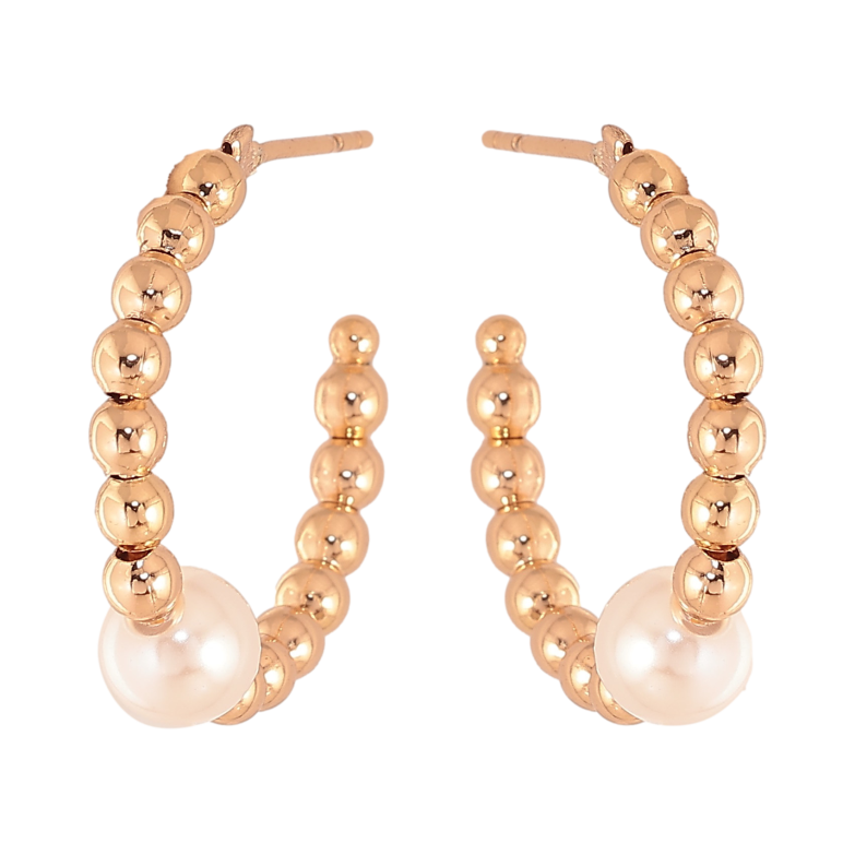 Серьги Xuping цвет Позолота 18К пусеты "Декоративный узор с бусинами" фото №1 Серьги Xuping цвет Позолота 18К пусеты "Декоративный узор с бусинами" фото №1