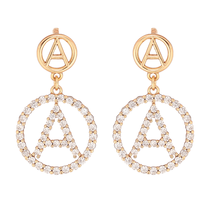 Сережки Xuping колір Позолота 18К пусети "Підвіски з літерою А" фото №18 Сережки Xuping колір Позолота 18К пусети "Підвіски з літерою А" фото №18