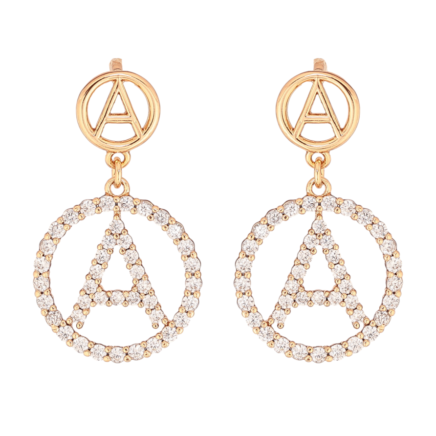 Сережки Xuping колір Позолота 18К пусети "Підвіски з літерою А" фото №1