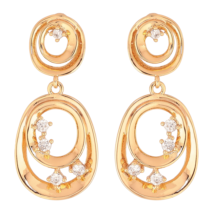 Сережки Xuping колір Позолота 18K пусети "Декоративні підвіски із кристалами" фото №14