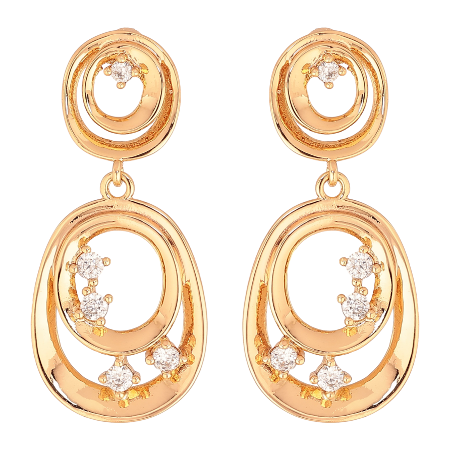 Сережки Xuping колір Позолота 18K пусети "Декоративні підвіски із кристалами" фото №1