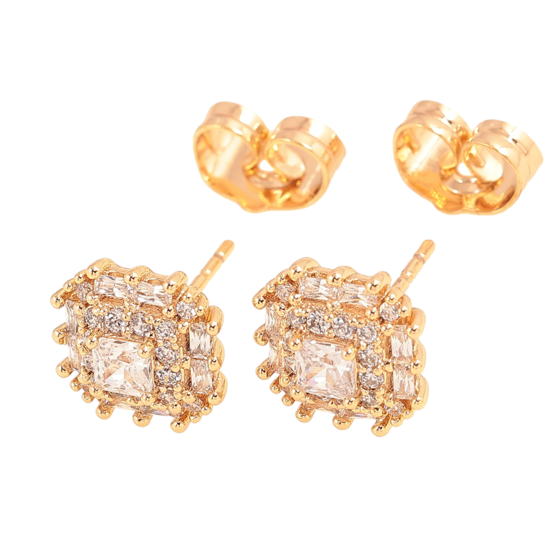 Сережки Xuping колір Позолота 18K пусети "Інкрустація кристалами" фото №1
