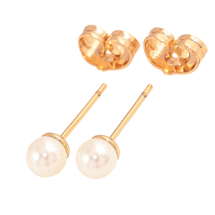 Сережки Xuping колір Позолота 18К пусети "Перлини" ø 5мм фото №2 Сережки Xuping колір Позолота 18К пусети "Перлини" ø 5мм фото №2