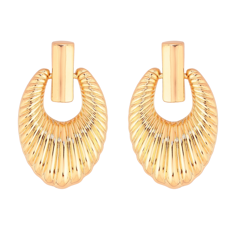 Серьги Xuping цвет Позолота 18К пусеты "Декоративный узор" фото №1