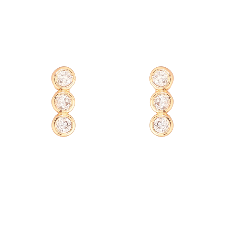 Сережки Xuping колір Позолота 18К пусети "Доріжки кристалів" фото №19