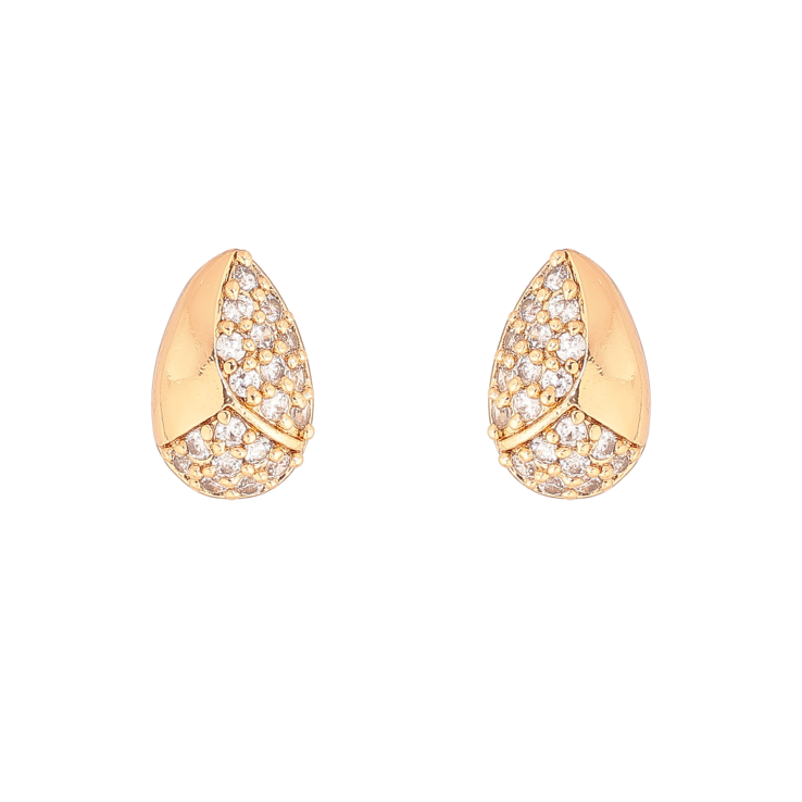 Сережки Xuping колір Позолота 18К пусети "Крапельки з інкрустацією кристалами" фото №10