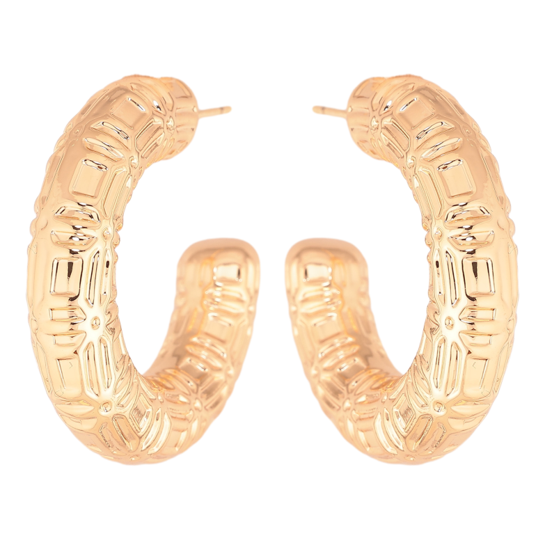 Сережки Xuping колір Позолота 18К пусети "Об'ємні дуги" фото №1 Сережки Xuping колір Позолота 18К пусети "Об'ємні дуги" фото №1