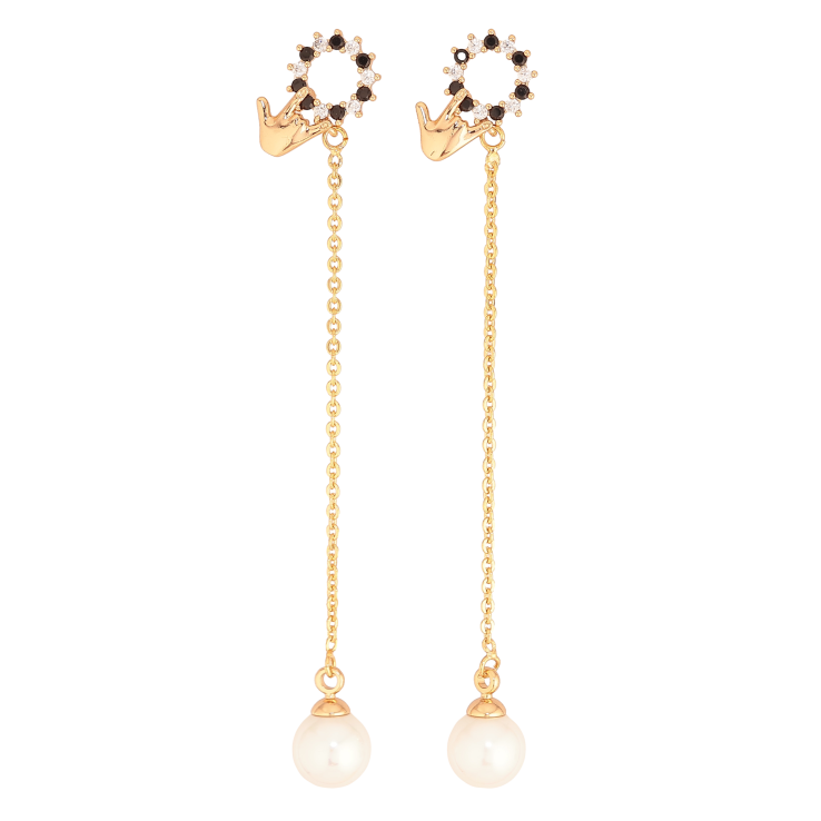 Сережки Xuping колір Позолота 18К пусети "Перлинні підвіски" фото №24