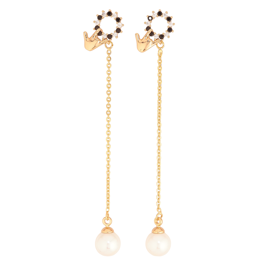 Серьги Xuping цвет Позолота 18К пусеты "Жемчужные подвески" фото №1 Серьги Xuping цвет Позолота 18К пусеты "Жемчужные подвески" фото №1