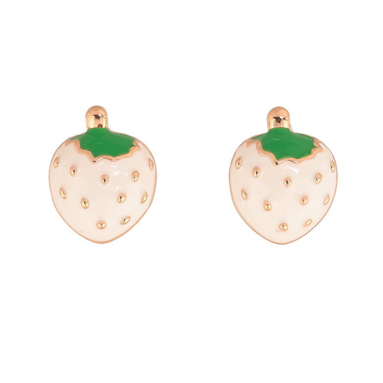 Сережки Xuping колір Позолота 18К пусети "Полунички з емаллю" фото №1 Сережки Xuping колір Позолота 18К пусети "Полунички з емаллю" фото №1