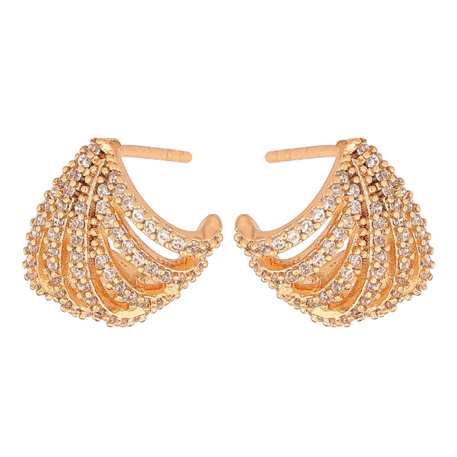 Сережки Xuping колір Позолота 18К пусети "Інкрустація кристалами" фото №1