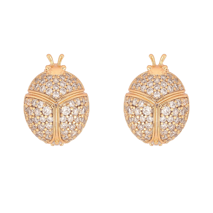 Сережки Xuping колір Позолота 18К пусети "Жучки з інкрустацією кристалами" фото №10 Сережки Xuping колір Позолота 18К пусети "Жучки з інкрустацією кристалами" фото №10