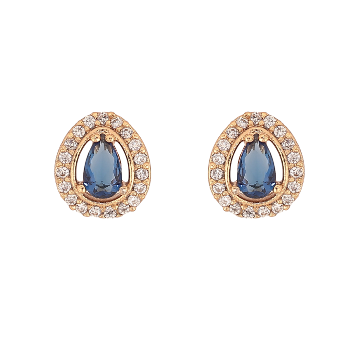 Сережки Xuping колір Позолота 18К пусети "Крапельки з синіми кристалами" фото №12 Сережки Xuping колір Позолота 18К пусети "Крапельки з синіми кристалами" фото №12