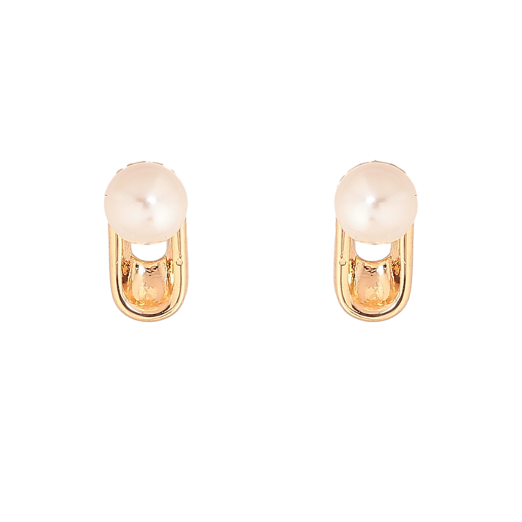 Сережки Xuping колір Позолота 18К пусети "Візерунок з перлинами" фото №6