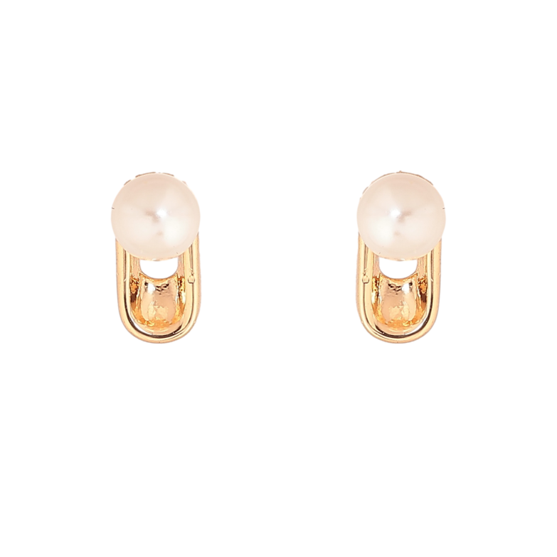 Серьги Xuping цвет Позолота 18К пусеты "Узор с жемчужинами" фото №1