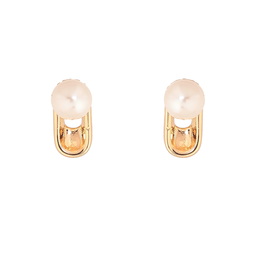 Серьги Xuping цвет Позолота 18К пусеты "Узор с жемчужинами" фото №1