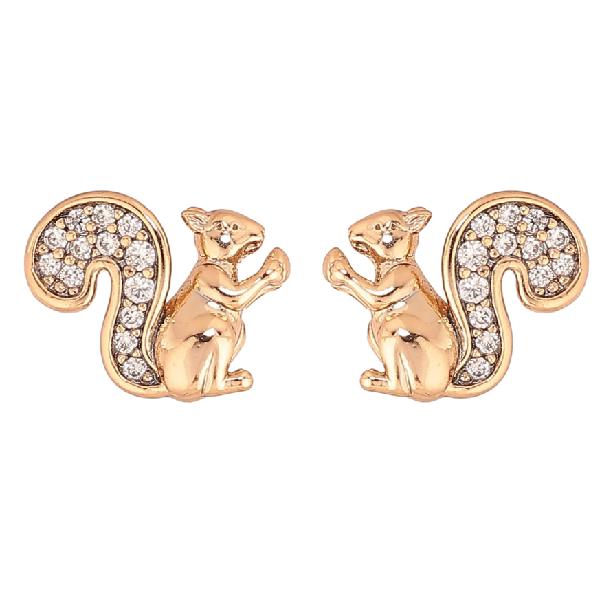 Серьги Xuping цвет Позолота 18К пусеты "Белочки" фото №1