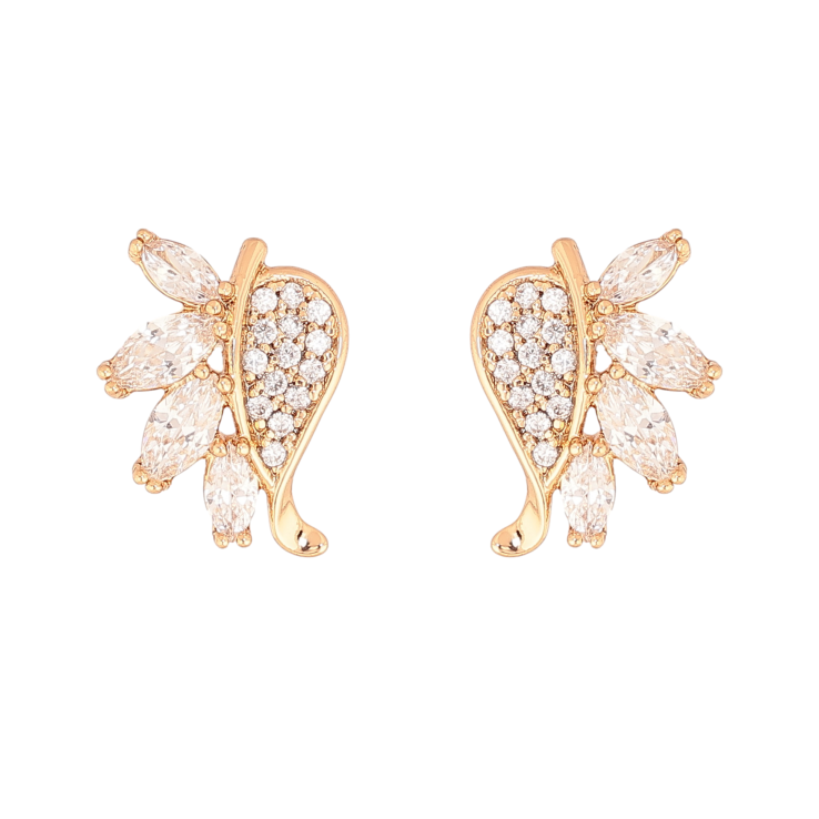 Сережки Xuping колір Позолота 18К пусети "Візерунок з кристалами" фото №12