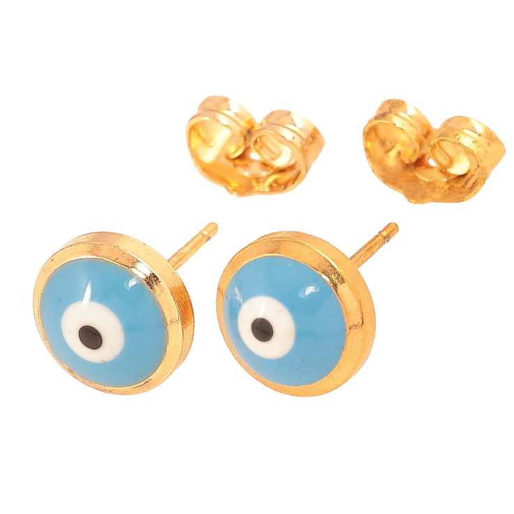 Серьги Xuping цвет Позолота 18К пусеты "Оберег глаз Фатимы" ø 9мм фото №8 Серьги Xuping цвет Позолота 18К пусеты "Оберег глаз Фатимы" ø 9мм фото №8