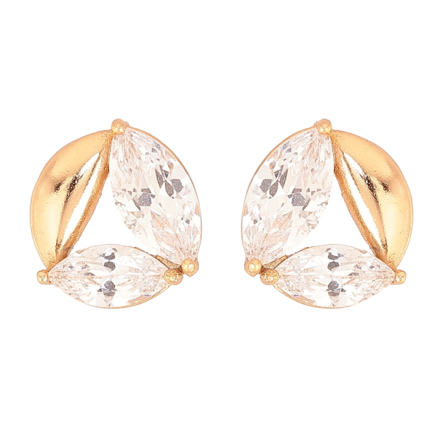 Серьги Xuping цвет Позолота 18К пусеты "Колечки с кристаллами" фото №1 Серьги Xuping цвет Позолота 18К пусеты "Колечки с кристаллами" фото №1