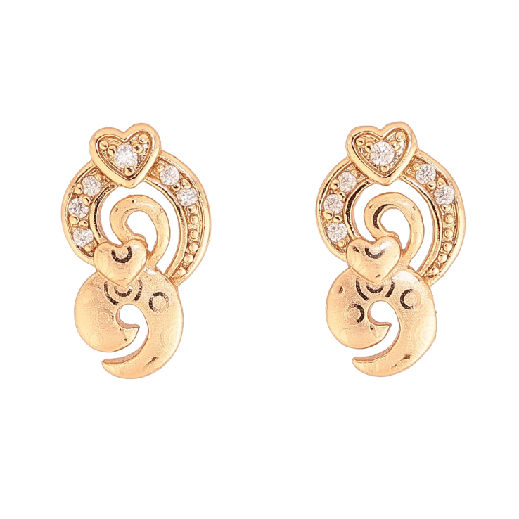 Серьги Xuping цвет Позолота 18К пусеты "Узор с кристаллами" фото №9 Серьги Xuping цвет Позолота 18К пусеты "Узор с кристаллами" фото №9