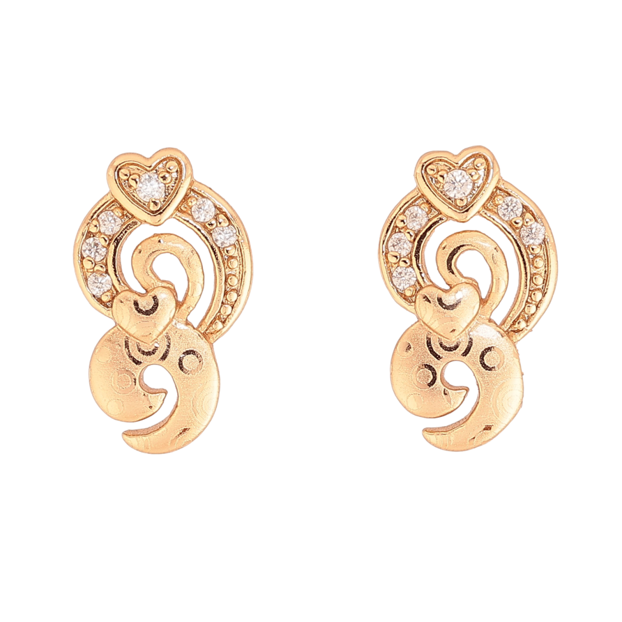 Серьги Xuping цвет Позолота 18К пусеты "Узор с кристаллами" фото №1 Серьги Xuping цвет Позолота 18К пусеты "Узор с кристаллами" фото №1
