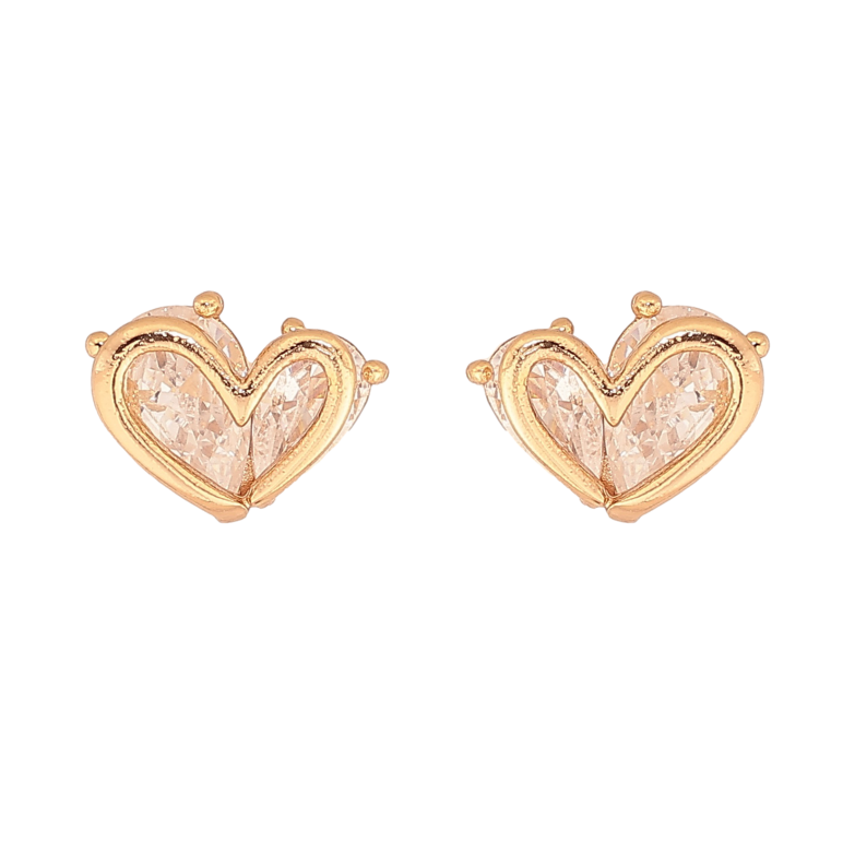 Сережки Xuping колір Позолота 18К пусети "Кристальні сердечка" фото №1 Сережки Xuping колір Позолота 18К пусети "Кристальні сердечка" фото №1