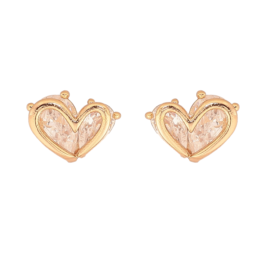 Сережки Xuping колір Позолота 18К пусети "Кристальні сердечка" фото №1 Сережки Xuping колір Позолота 18К пусети "Кристальні сердечка" фото №1