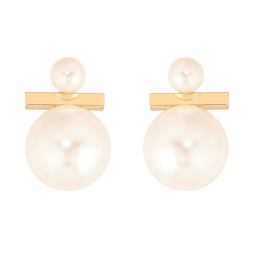 Сережки Xuping колір Позолота 18К пусети "Візерунок з перлинами" фото №1