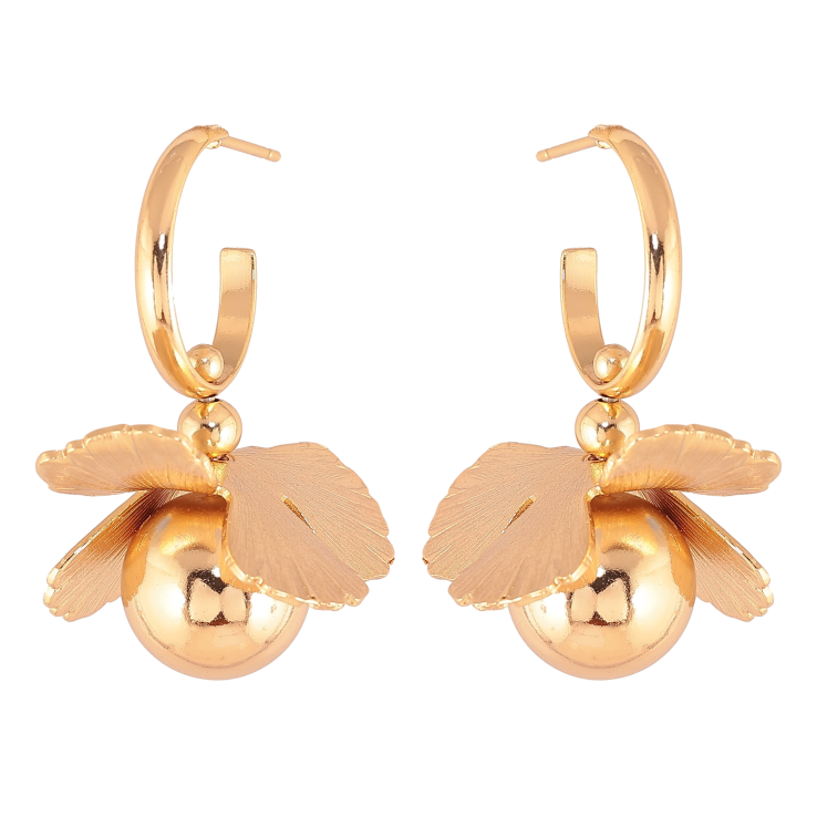 Сережки Xuping колір Позолота 18К пусети "Квіткові підвіски" фото №4