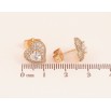 Серьги Xuping цвет Позолота 18K пусеты "Кристальные сердечки" фото №2