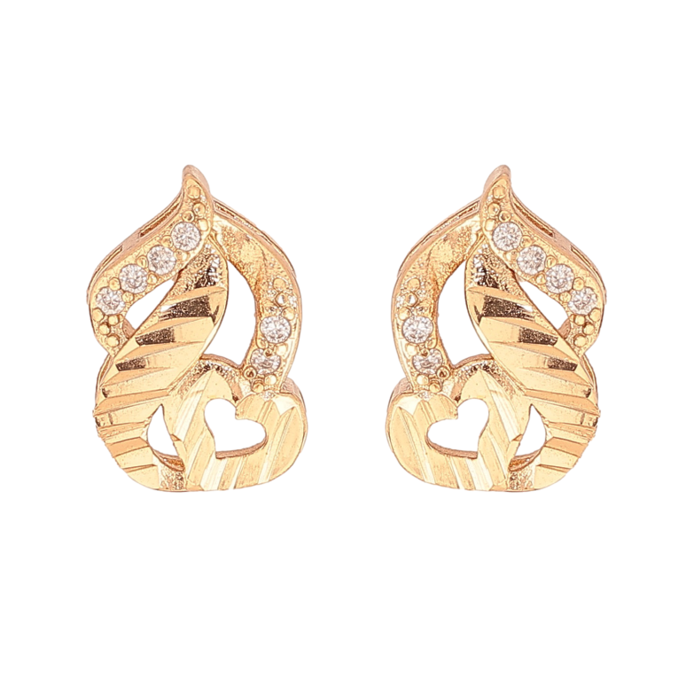 Серьги Xuping цвет Позолота 18К пусеты "Узор с кристаллами" фото №1