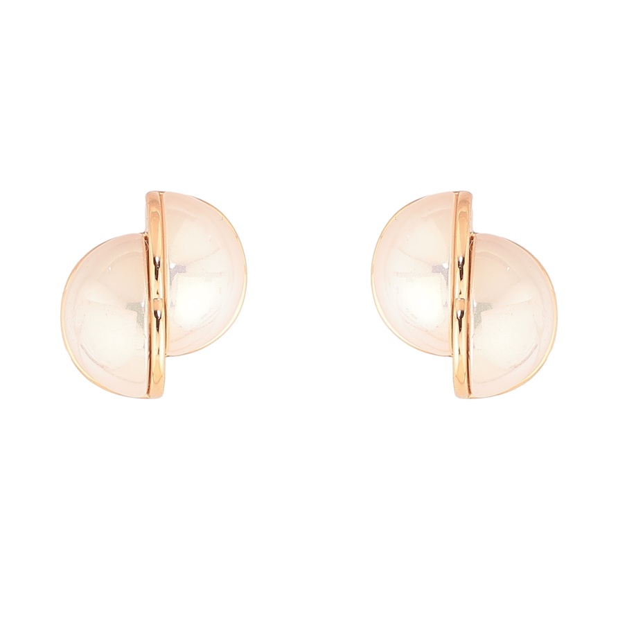 Серьги Xuping цвет Позолота 18К пусеты "Половинки жемчужин" фото №1 Серьги Xuping цвет Позолота 18К пусеты "Половинки жемчужин" фото №1