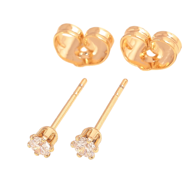 Сережки Xuping колір Позолота 18К пусети "Кристали в 6-ти крапановій оправі" ø 3мм фото №22 Сережки Xuping колір Позолота 18К пусети "Кристали в 6-ти крапановій оправі" ø 3мм фото №22